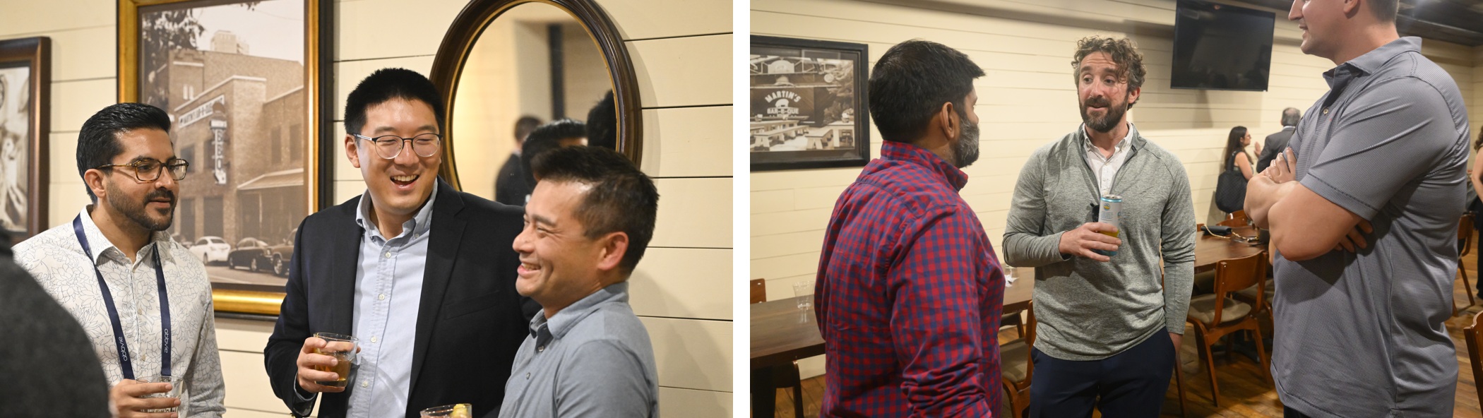 Conversations around the room give colleagues a chance to connect.